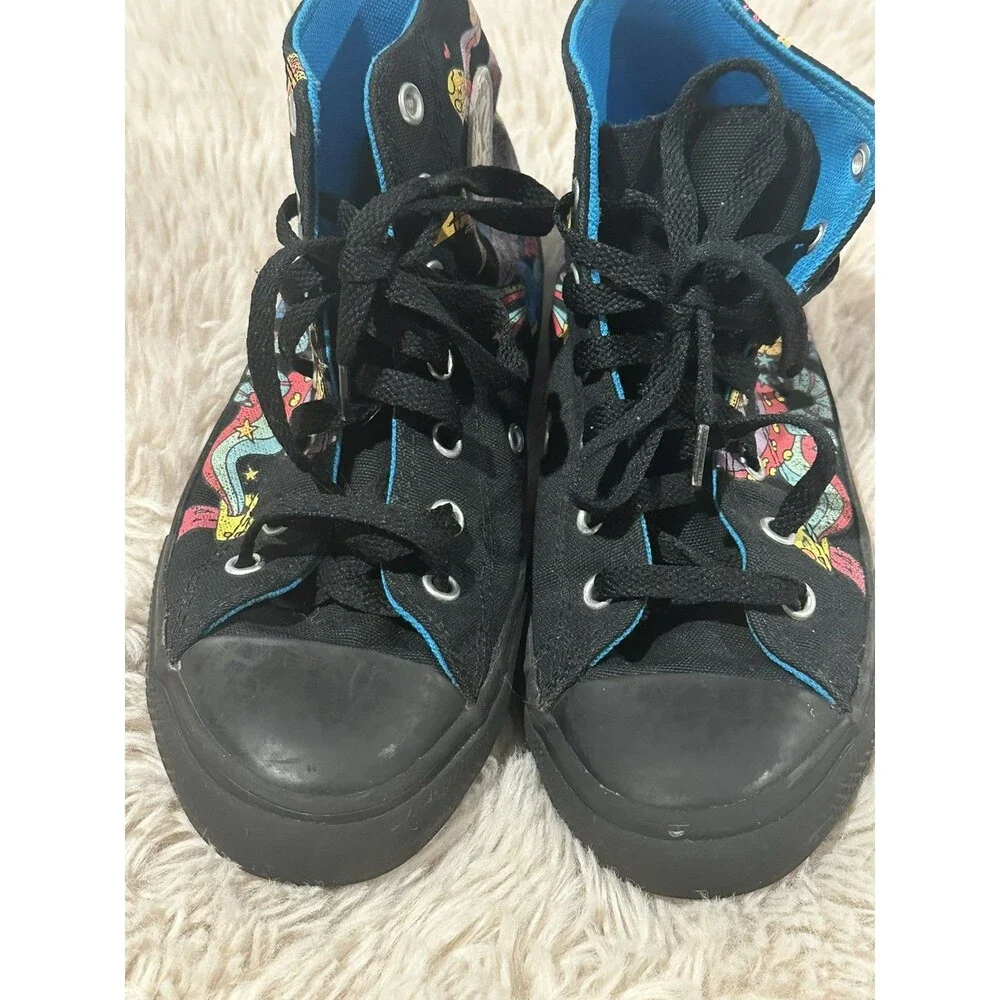 Converse All Star Unisex Kids High Top Sneakers Black/Multicolor US 3 EU 35